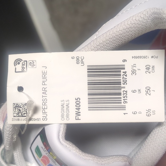 NWT Adidas fw4005 Superstar Pure J's - Picture 7 of 7